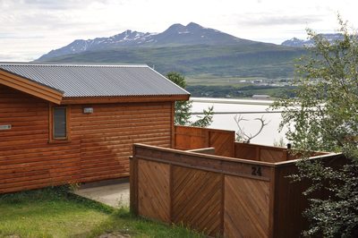 The back of the house and a stunning mountain view