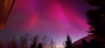 Northern lights seen from the terrace