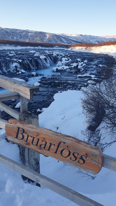 Hraunfossar during the winter