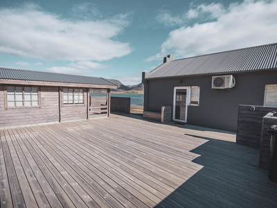 Large wooden terrace behind the holiday home