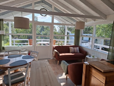 Big terrace is around the house