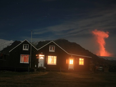 The cottage and the Eyjafjallajökull volcanic eruption in 2010