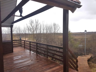 The spacious terrace with a view of nature