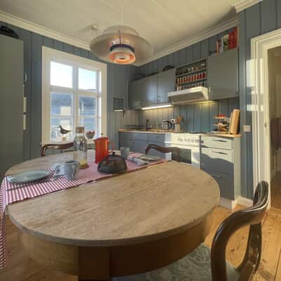 The kitchen renovation was done with respect for the home’s history.