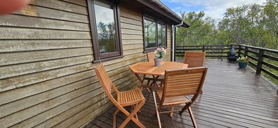 Garden furniture on the spacious terrace

