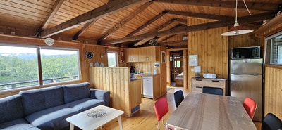 The cozy living-dining area