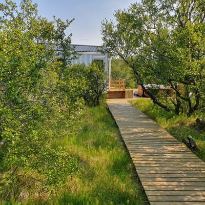 Walking path to the house from parking